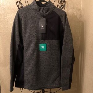 Spyder Charcoal and Black Half-Zip Pullover NWT XL